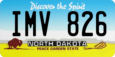 ND license plate IMV826