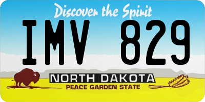 ND license plate IMV829