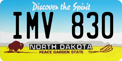 ND license plate IMV830