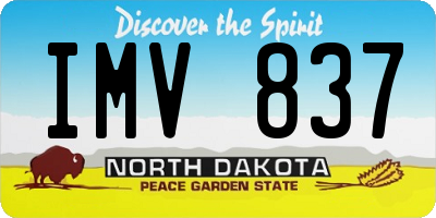 ND license plate IMV837