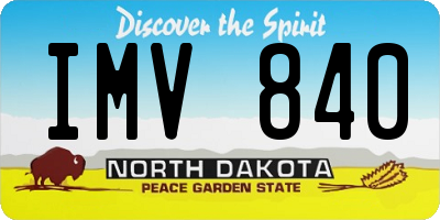 ND license plate IMV840