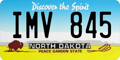 ND license plate IMV845