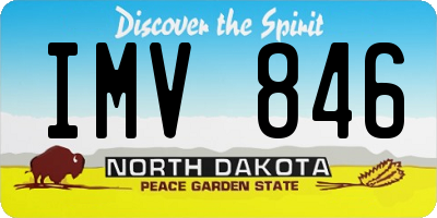 ND license plate IMV846