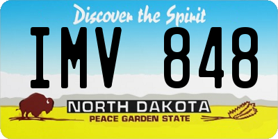 ND license plate IMV848