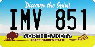 ND license plate IMV851