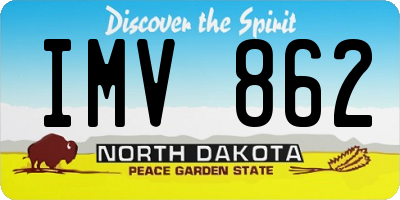 ND license plate IMV862