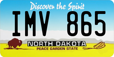 ND license plate IMV865