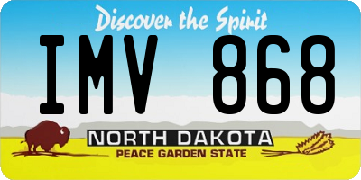 ND license plate IMV868