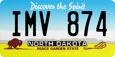 ND license plate IMV874