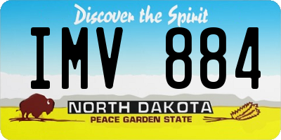 ND license plate IMV884