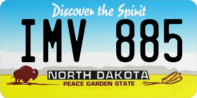ND license plate IMV885