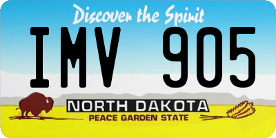 ND license plate IMV905