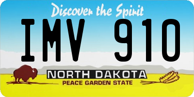 ND license plate IMV910