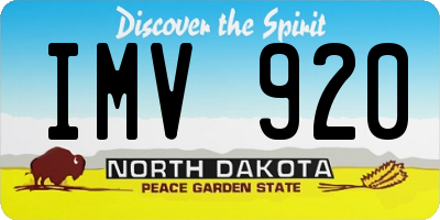 ND license plate IMV920