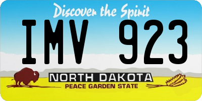ND license plate IMV923