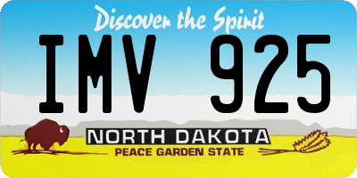 ND license plate IMV925
