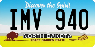 ND license plate IMV940