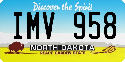 ND license plate IMV958