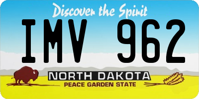 ND license plate IMV962