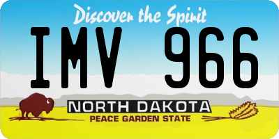 ND license plate IMV966