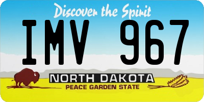 ND license plate IMV967
