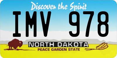 ND license plate IMV978