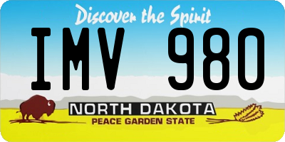 ND license plate IMV980