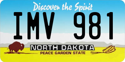 ND license plate IMV981