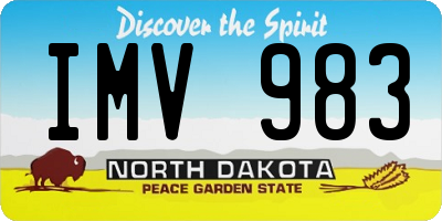 ND license plate IMV983