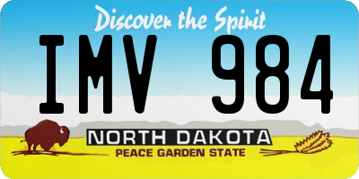 ND license plate IMV984