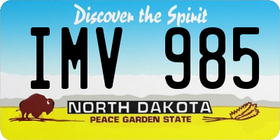 ND license plate IMV985