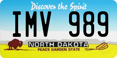 ND license plate IMV989