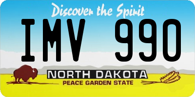 ND license plate IMV990