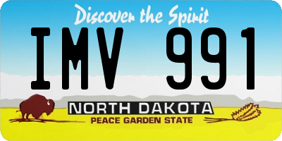ND license plate IMV991