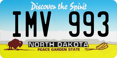 ND license plate IMV993