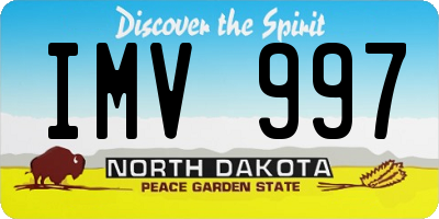 ND license plate IMV997