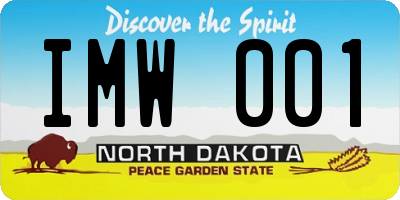 ND license plate IMW001
