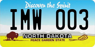 ND license plate IMW003