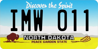 ND license plate IMW011