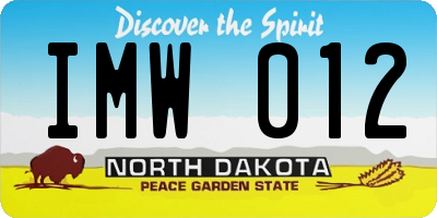 ND license plate IMW012