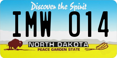 ND license plate IMW014