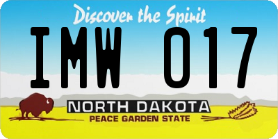 ND license plate IMW017