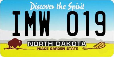 ND license plate IMW019