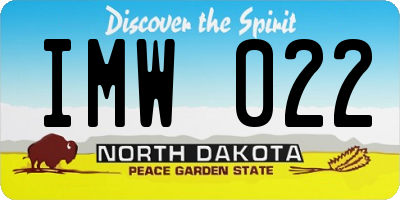 ND license plate IMW022