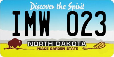 ND license plate IMW023