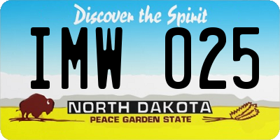 ND license plate IMW025