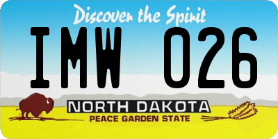 ND license plate IMW026