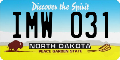 ND license plate IMW031