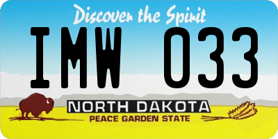 ND license plate IMW033