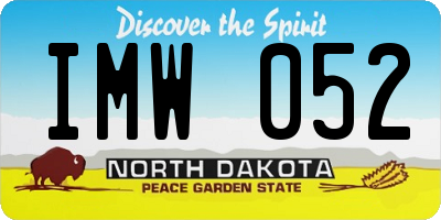 ND license plate IMW052
